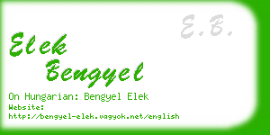 elek bengyel business card